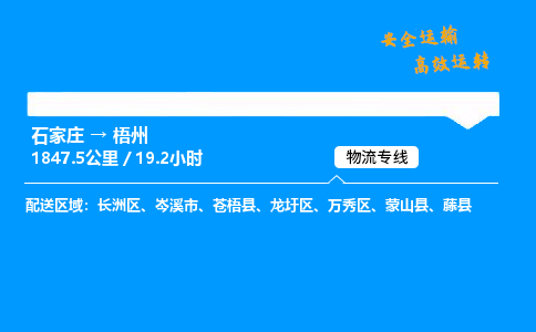 石家莊到梧州物流專線-專業承攬石家莊至梧州貨運-保證時效