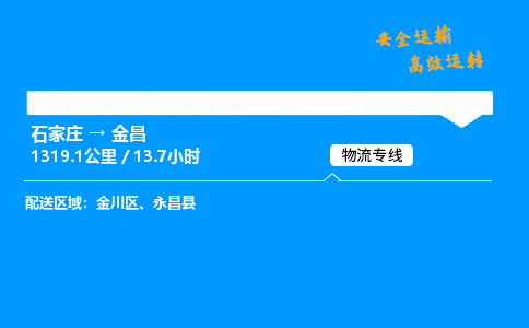 石家莊到金昌物流專線-整車運輸/零擔配送-石家莊至金昌貨運公司